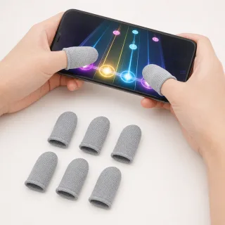 複数入りフィンガーキャップで音ゲーを操作するイメージ
