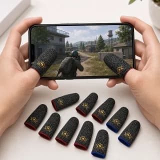 複数入り指サックでFPSゲームを操作するイメージ